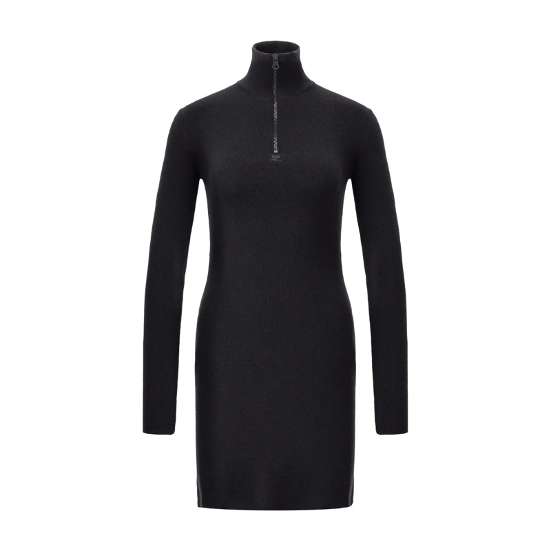 Courrèges Minikleid Minikleid aus Merinowolle Schwarz