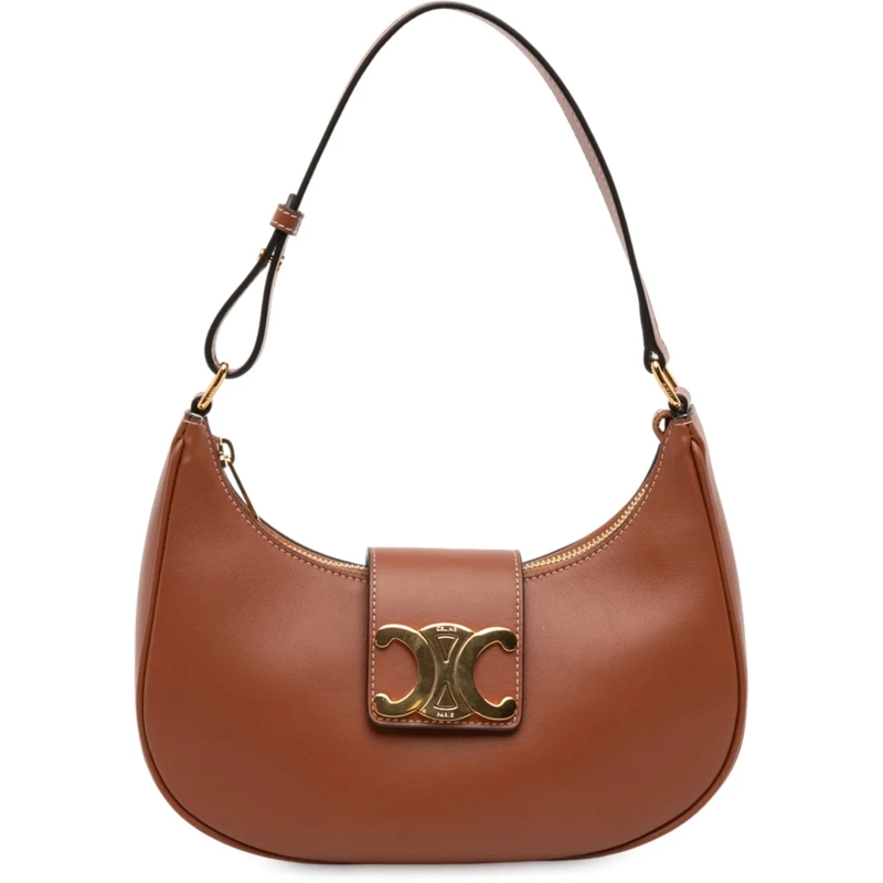 Celine Schultertasche Medium Smooth Calfskin Triomphe Ava Shoulder Bag braun
