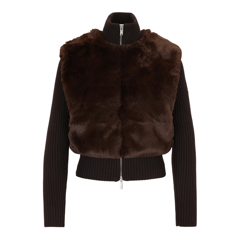 Moose Knuckles Strickjacke Strickjacke DUA BUNNY im Materialmix braun