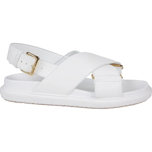 Marni Sandale Fussbett Criscross Sandals White weiß