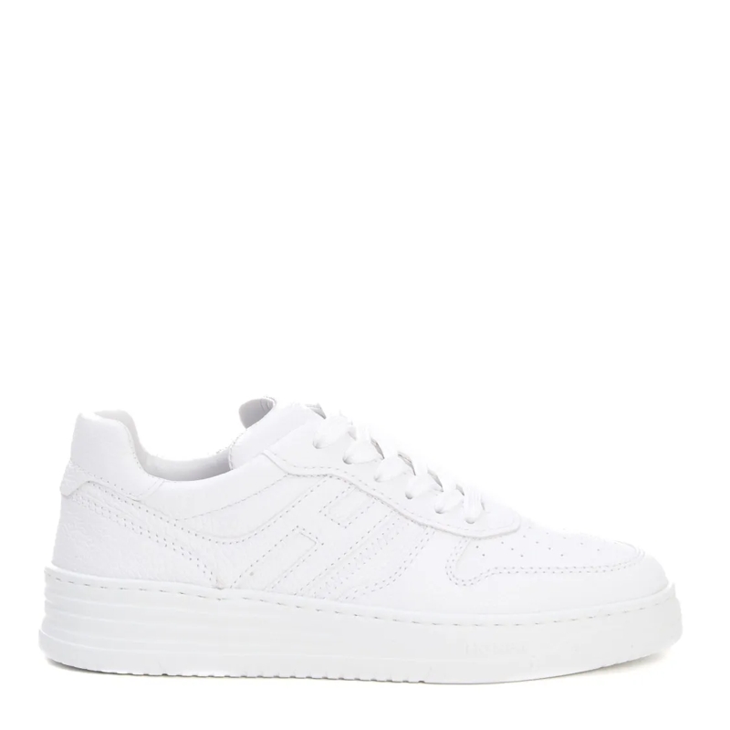 Hogan Lage-top sneaker Basket Hammered Leather White Sneakers White