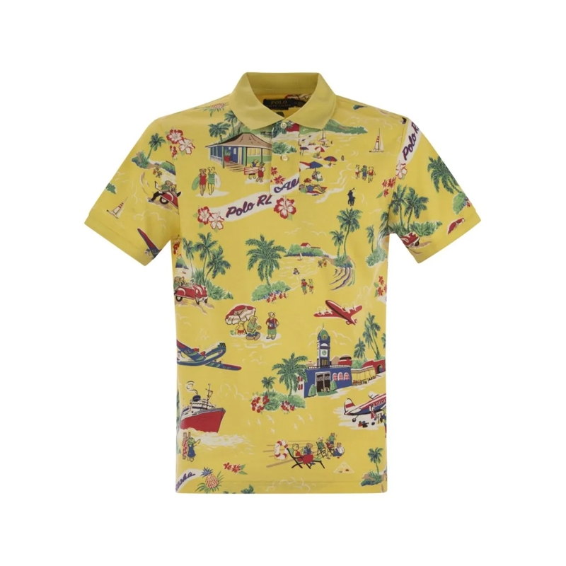 Polo Ralph Lauren Polo shirt Polo Bear Custom Slim-Fit Pique Polo Yellow