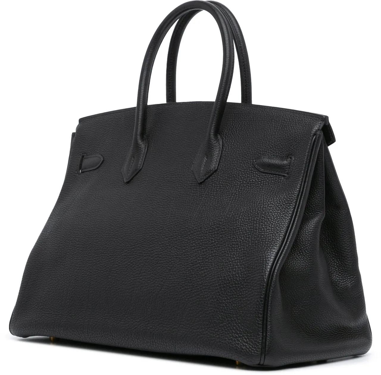 Hermès Totes & shoppers Togo Birkin Retourne 35 in zwart