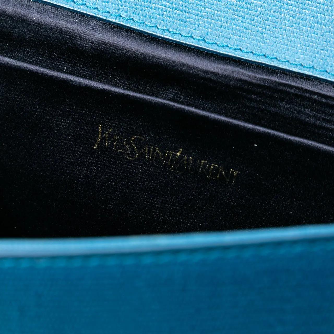 Thumbnail - Saint Laurent Clutches - Textured Leather Chyc Ligne Clutch - Gr. unisize - in Blau - für Damen