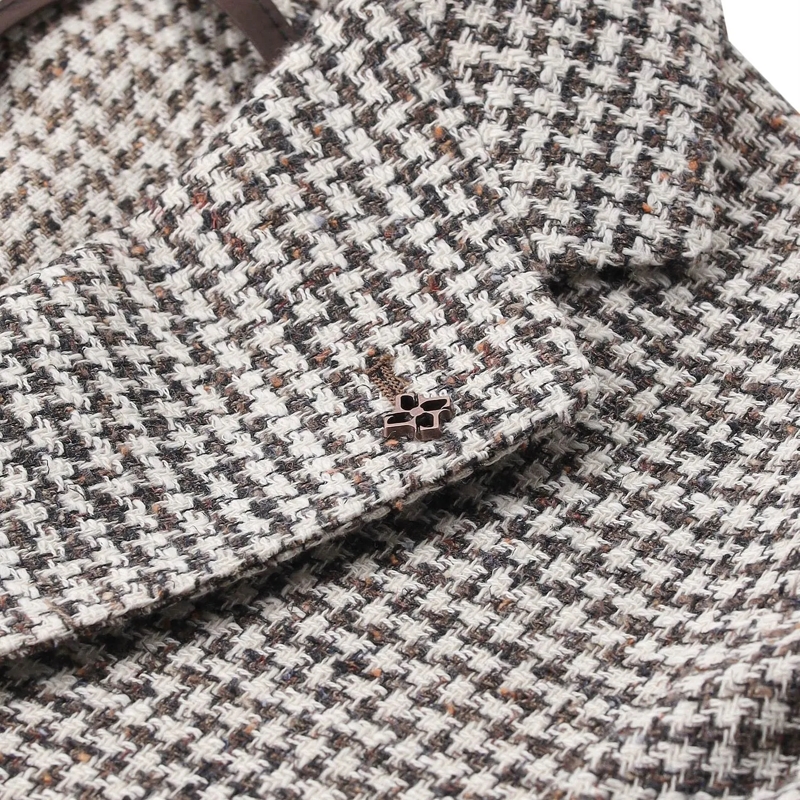 Tagliatore Veste de costume Sakko mit Hahnentrittmuster braun(Image 4)