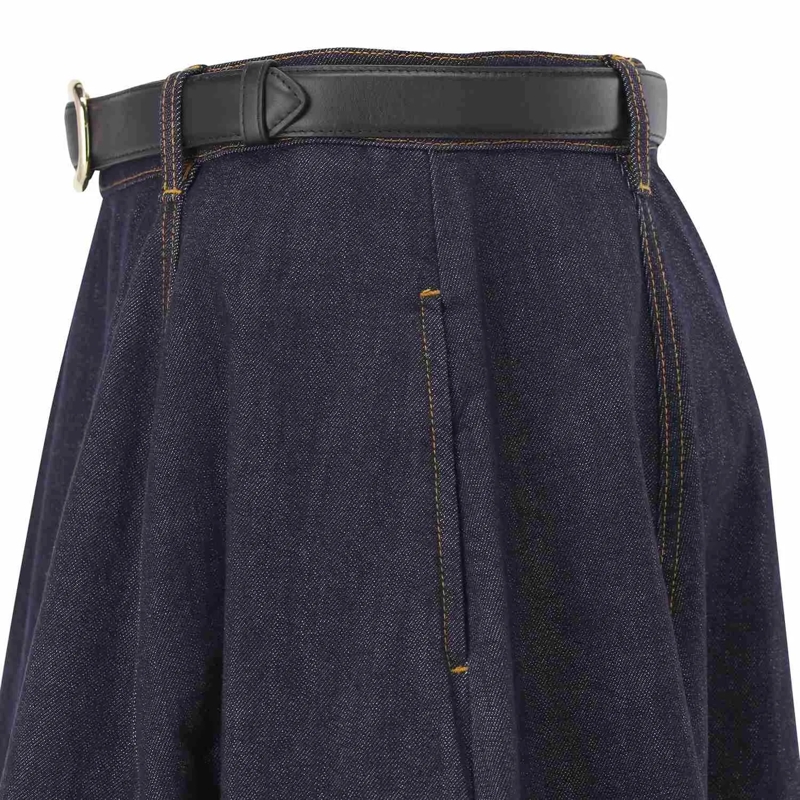 Self Portrait Jupe longue Midirock aus Denim blau(Image 5)