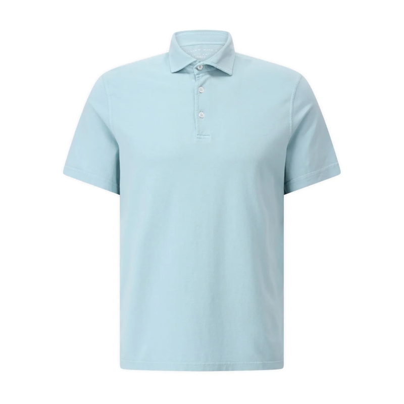 Fedeli Polohemd Poloshirt aus Jersey Hellblau