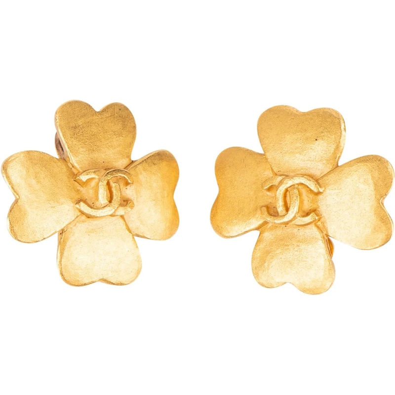 Chanel  Chanel Golden CC Clovercleaf Earclips mehrfarbig