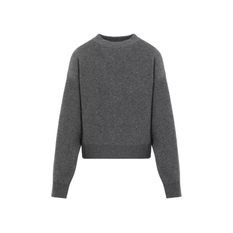 Brunello Cucinelli - Micro Paillette Grey Cashmere Sweater - Größe S - gray