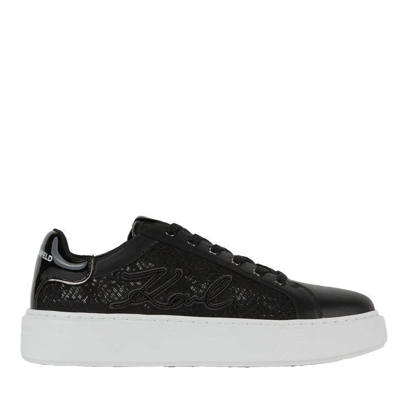 Karl Lagerfeld Low-Top-Sneaker Maxi Kup Autograph Lace Lo  Black Lthr & Textile(Image 7)