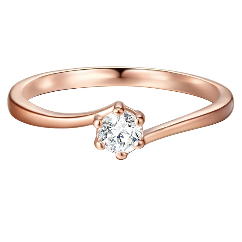 Trilani Ring Sterling Silber Ring Zirkonia rosegold