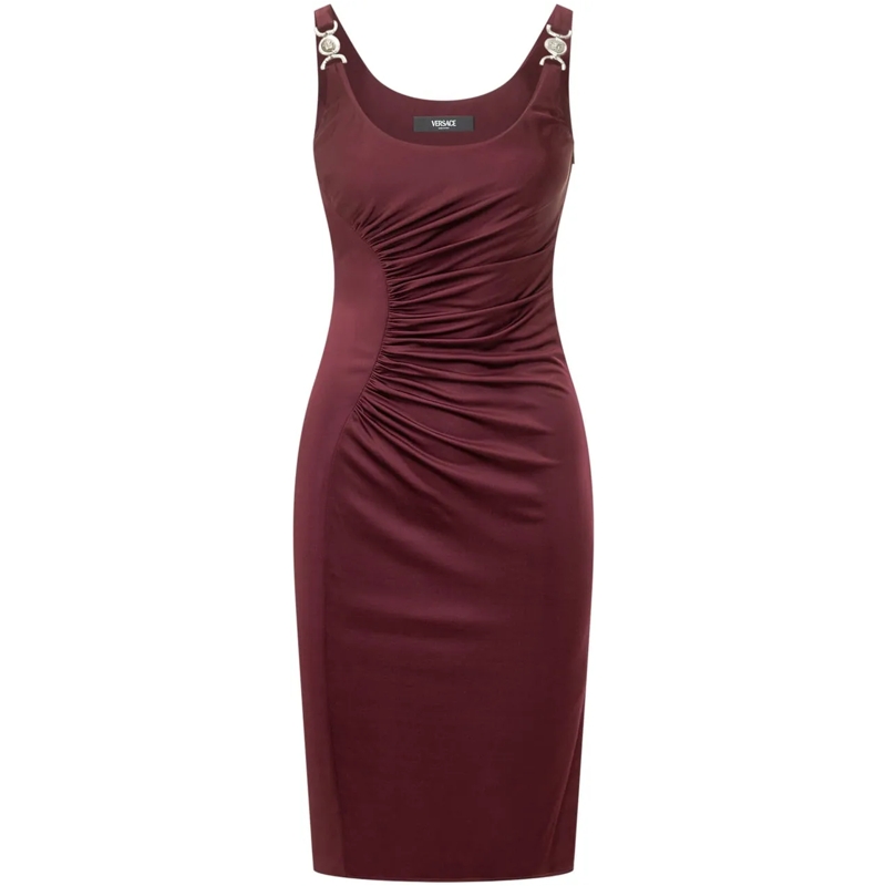 Versace Midikleid Abito Midi In Jersey Drappeggiato braun