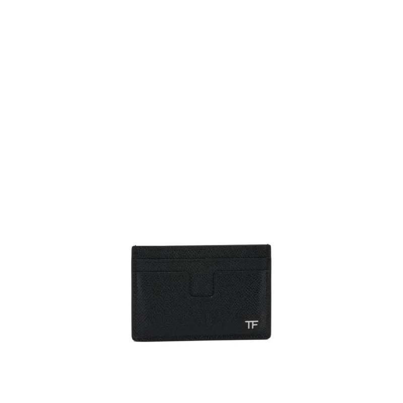 Tom Ford Geldbörse Small Grain Leather Card Holder Black