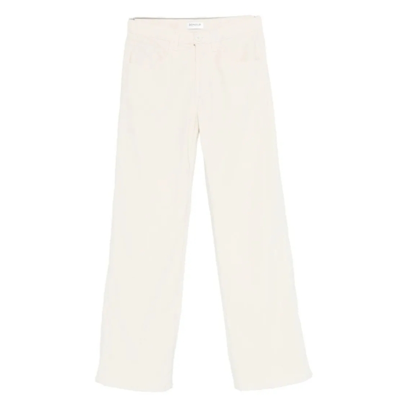 Dondup Jeans Wide-Leg Off-White Jeans With High Waist White
