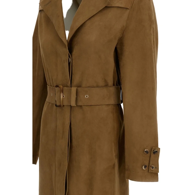 Golden Goose Wintermantel Brown Long Suede Trench Coat Brown(Image 3)
