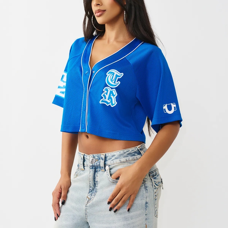True Religion Bluse - Hemd/Bluse im Baseball-Stil- Lockere Passform- blau(Image 3)
