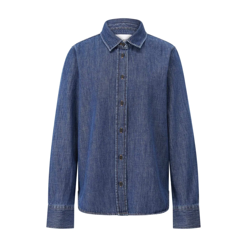 Closed Blouse Hemdbluse aus Denim Dunkelblau