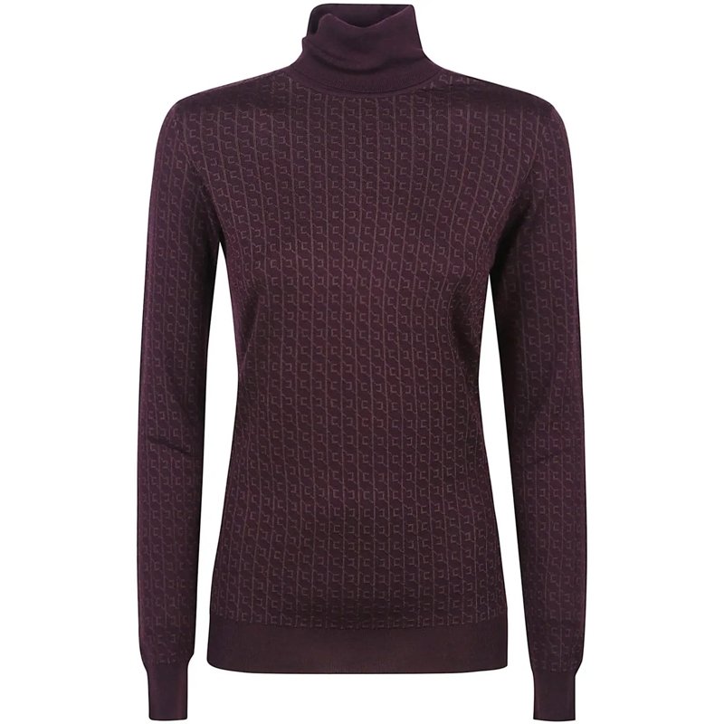 Elisabetta Franchi  Tricot Turtle Neck Sweater Red rot