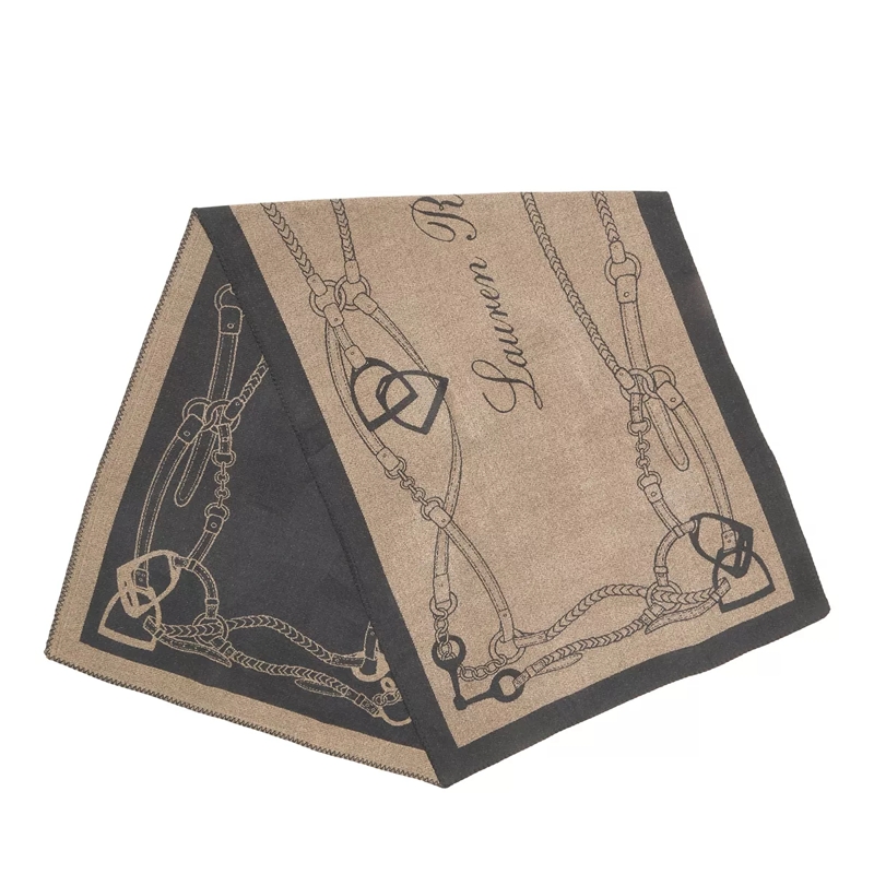 Lauren Ralph Lauren Wollschal Eqstrn Scarf Wrap Black Camel