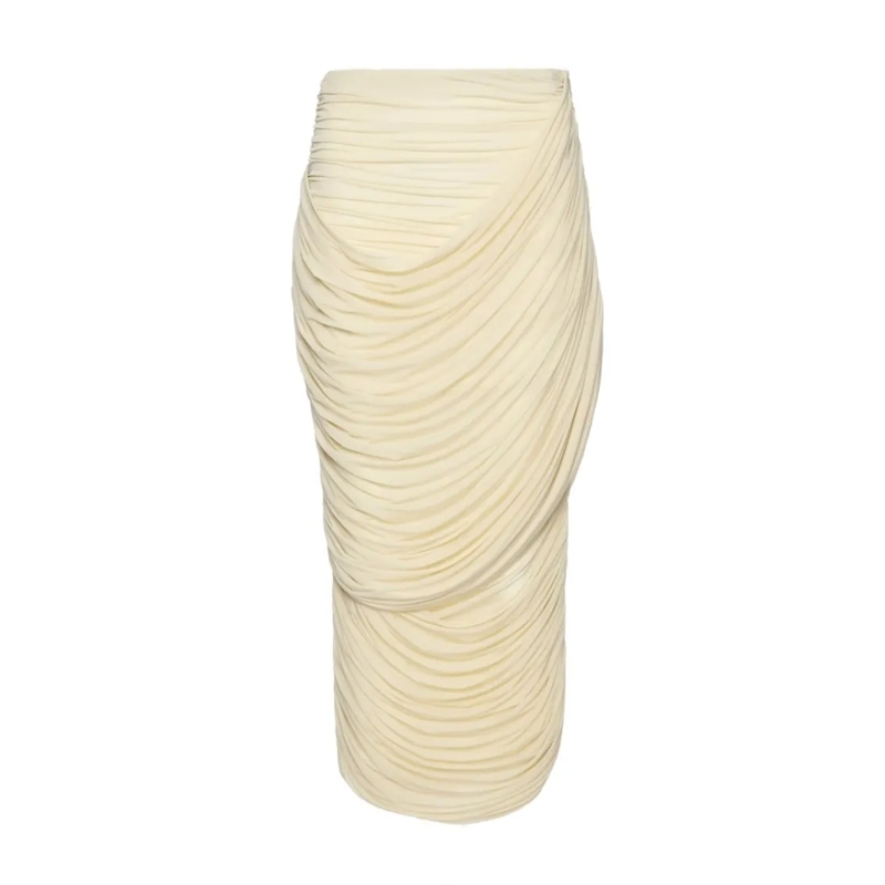 Magda Butrym Jupe midi Draped Midi Skirt With Silhouette Neutrals