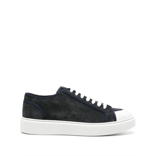 Doucal's Low-Top Sneaker Rubber-Toecap Suede Sneakers Blue