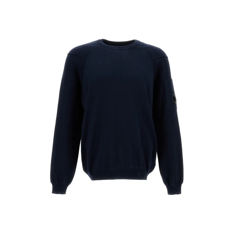 CP Company  Rib-Knit Sea Island Cotton Crewneck Sweater Blue