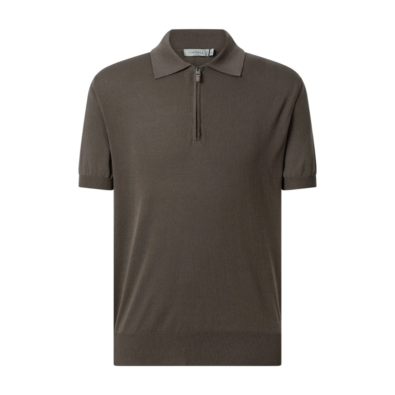 Canali Polohemd Poloshirt mit Reißverschluss blau(Image 4)