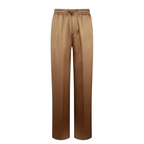 Herno Fluid Satin Trousers Brown 