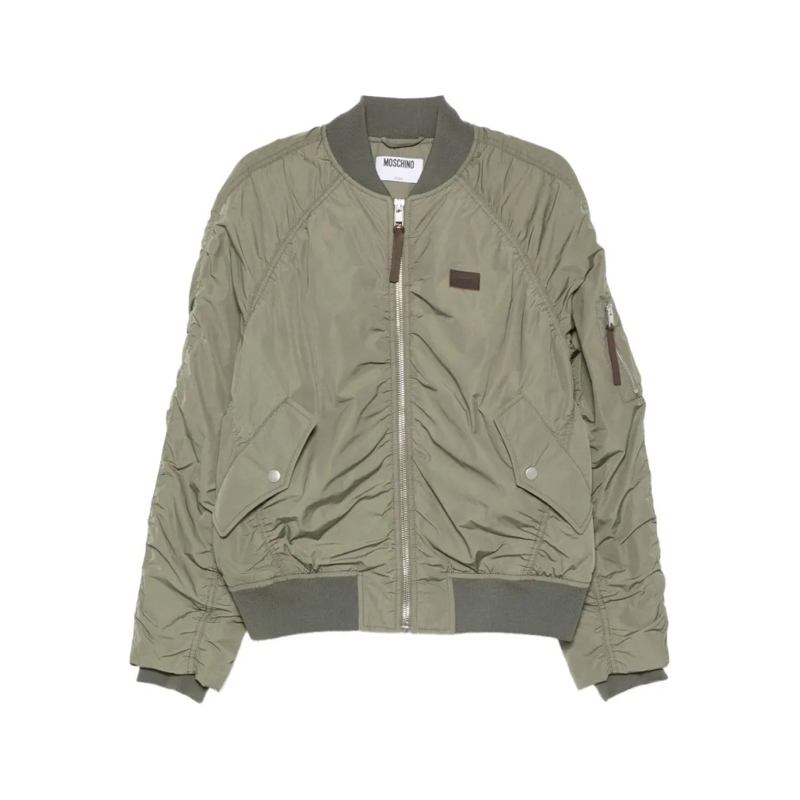 Moschino Bomberjacke Sage Green Bomber Jacket Grey