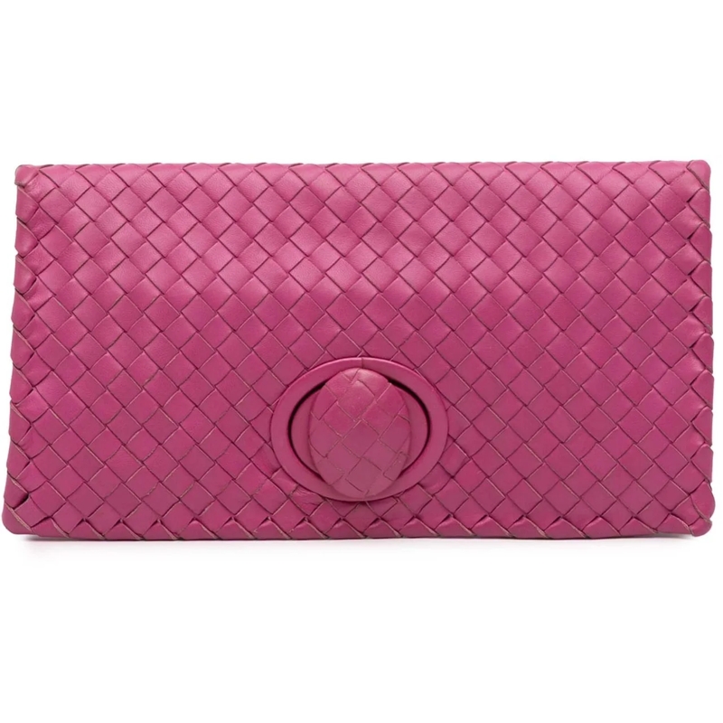 Bottega Veneta Clutch Nappa Intrecciato Turn Lock Clutch rose