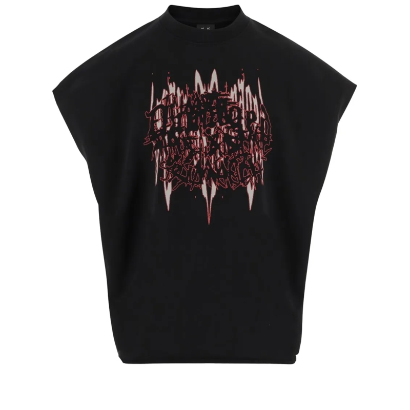44 Label Group T-shirt Graphic Printed Cotton Sleeveless T-Shirt Black