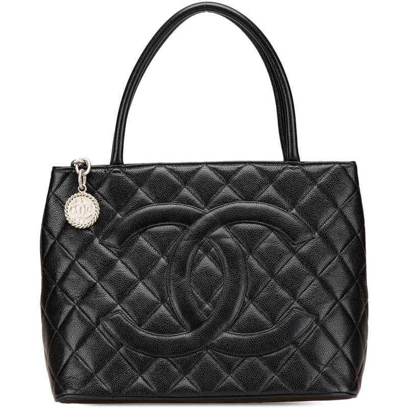 Chanel Shopper Caviar Medallion Tote schwarz
