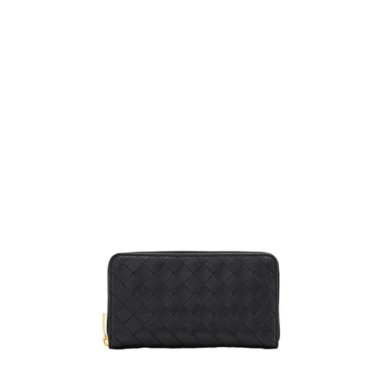 Bottega Veneta Geldbörse Intreccio Zip Around Wallet Black