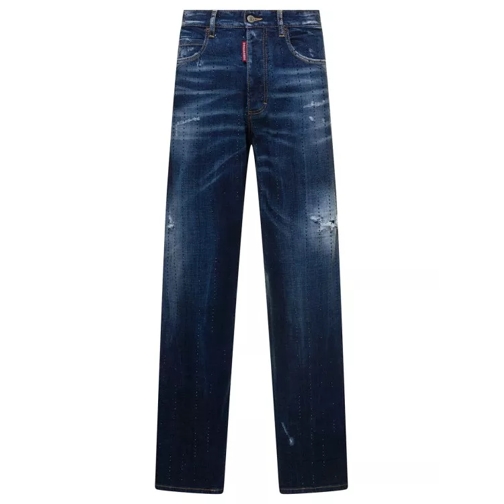 Dsquared2 San Diego' Blue Jeans With Destroyed Detailing And Blue Jeans