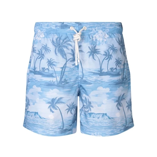 Palm Angels All-Over Print Beach Boxer Shorts Blue 