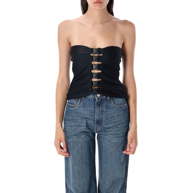 Coperni Elegantes Top Multi Buckle Top Black