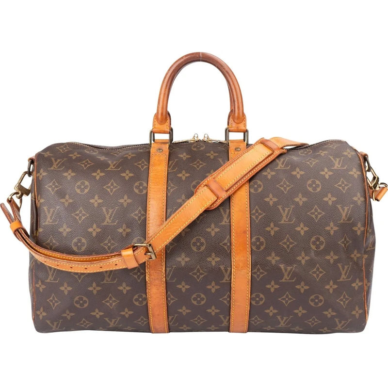 Louis Vuitton Tote Louis Vuitton Canvas Monogram Keepall 45 Bandoulie braun