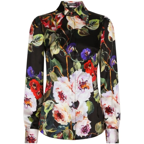 Dolce&Gabbana Hemden Floral Print Silk Blend Shirts Multicolor