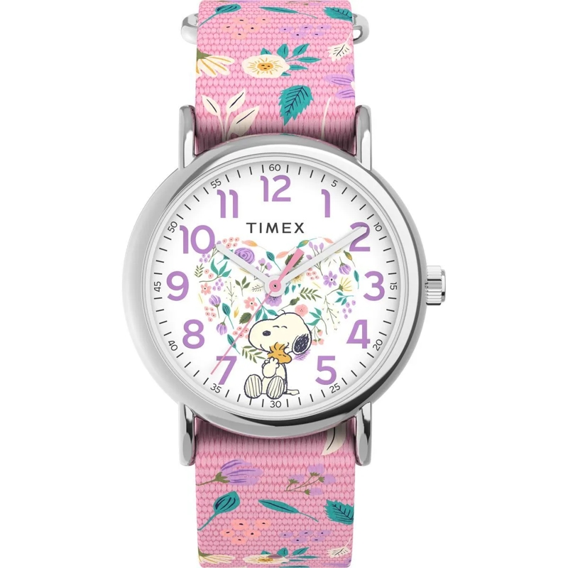 Timex Automatikuhr Analoge Uhr Timex Weekender X Peanuts In Bloom pink