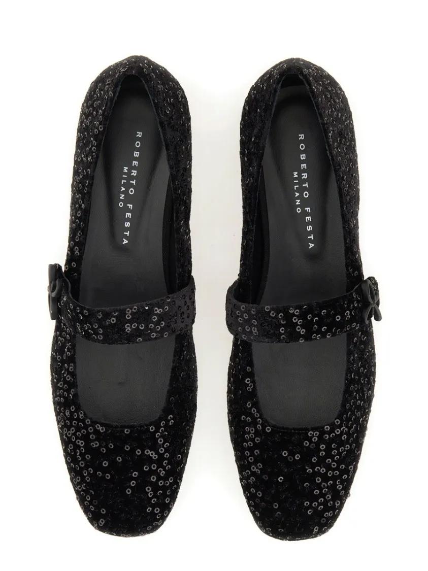 Thumbnail - Ballerina Flats With Rhinestone Detailing - Gr. 37,5 (EU) - in Schwarz