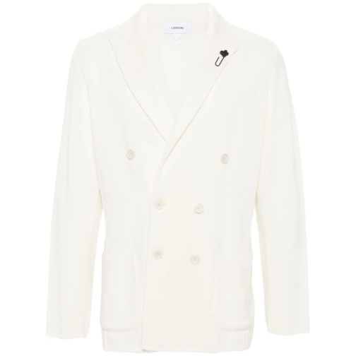 Lardini Overgangsjassen Ivory White Virgin Wool Jacket White