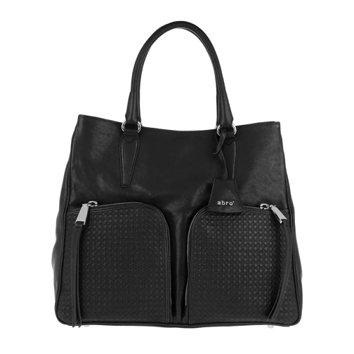 Abro Wild Handle Bag Black/Nickel Rymlig shoppingväska