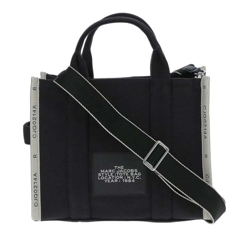 Marc Jacobs Satchel Medium Tote' Black Tote Bag With Contrasting Logo  Black(Image 6)