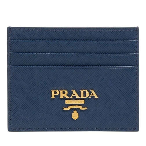 Prada Card Holder Saffiano Leather Blue Kartenhalter