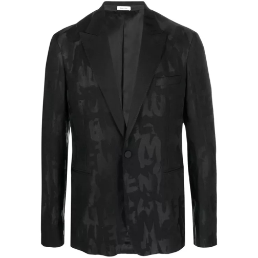 Alexander McQueen Black Grafitti Jaquard Jacket Black 