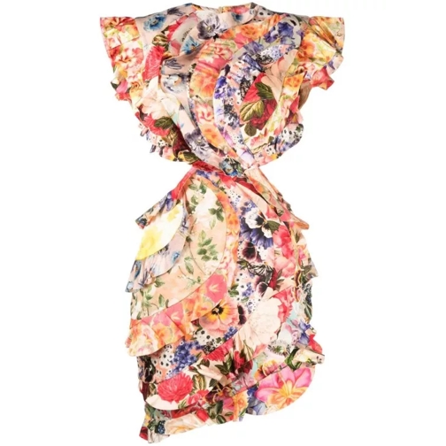 Zimmermann Spliced Floral-Print Mini Dress Multicolor 