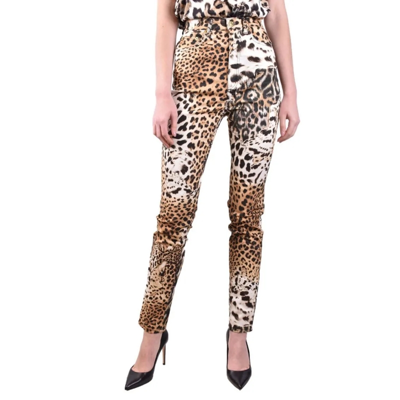 Roberto Cavalli  Beige Cotton Trousers Brown