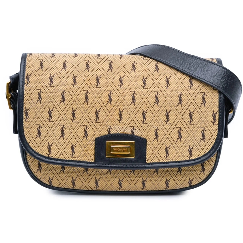 Saint Laurent Schultertasche Medium Canvas Monogram All Over Crossbody braun