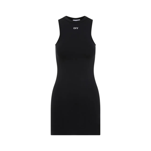 Off-White Mini Jurken Sleek Rowing Black White Polyamide Dress Black