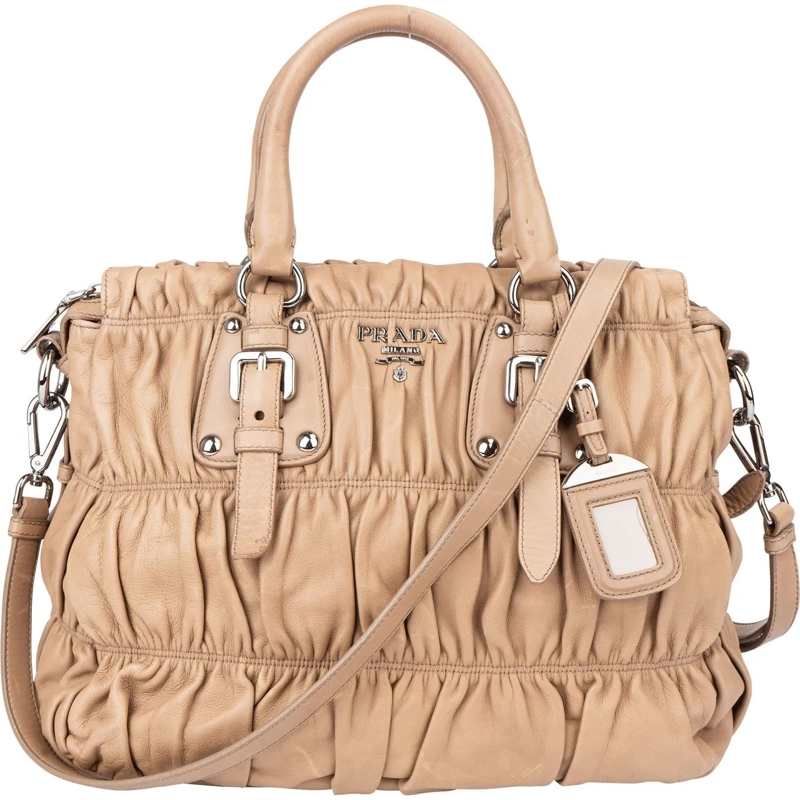 Prada Schultertasche Prada Quilted Leather City Handbag braun